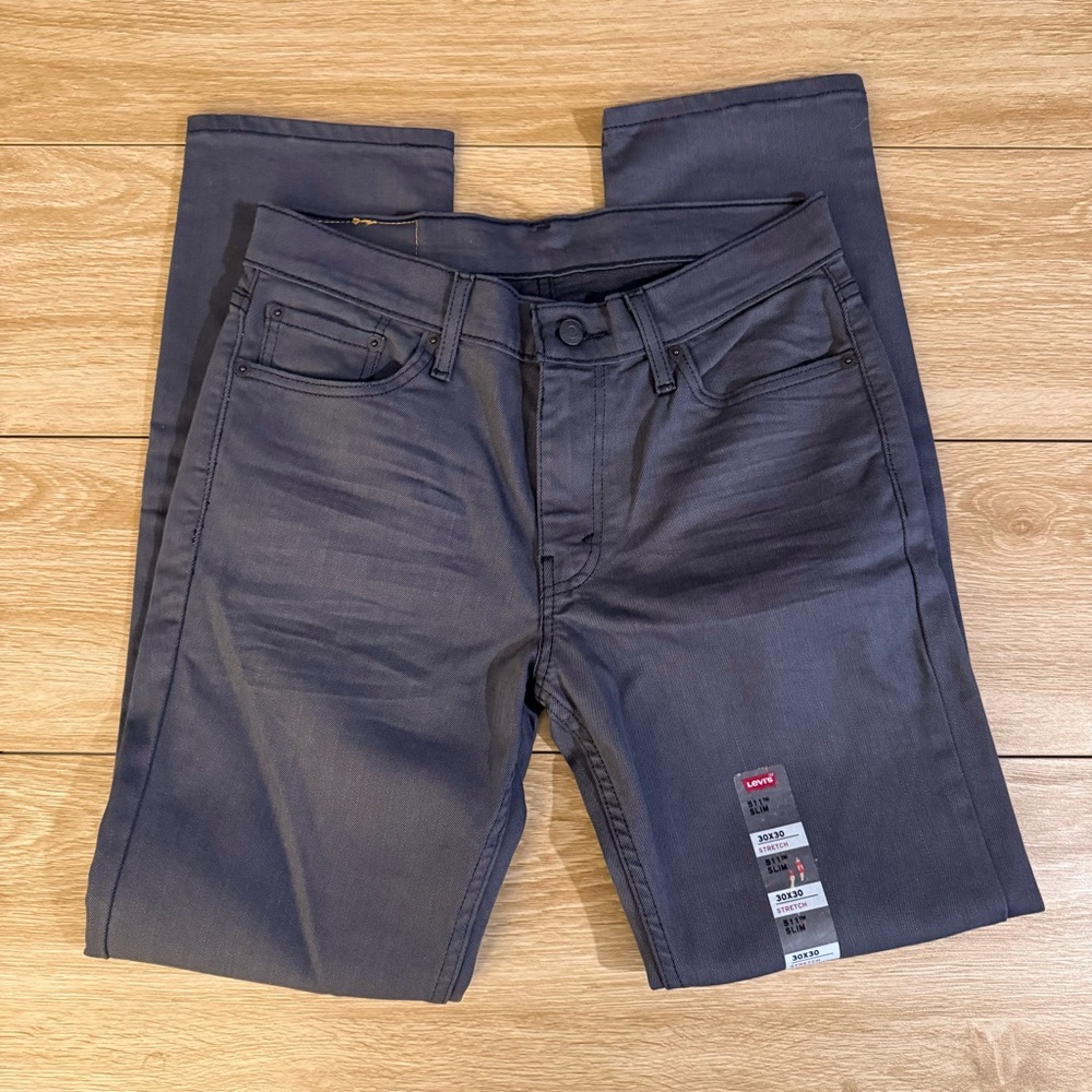 NWT Men's Levi's 30x30 Slim Stretch Gray Jeans